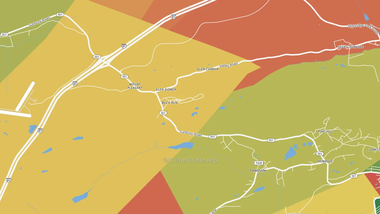 Buck Run, PA Map of Robbery Rates