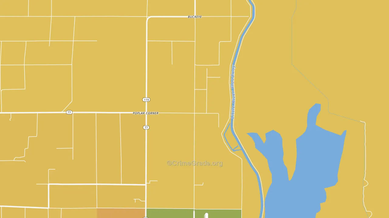 Buckeye, AR Map of Robbery Rates
