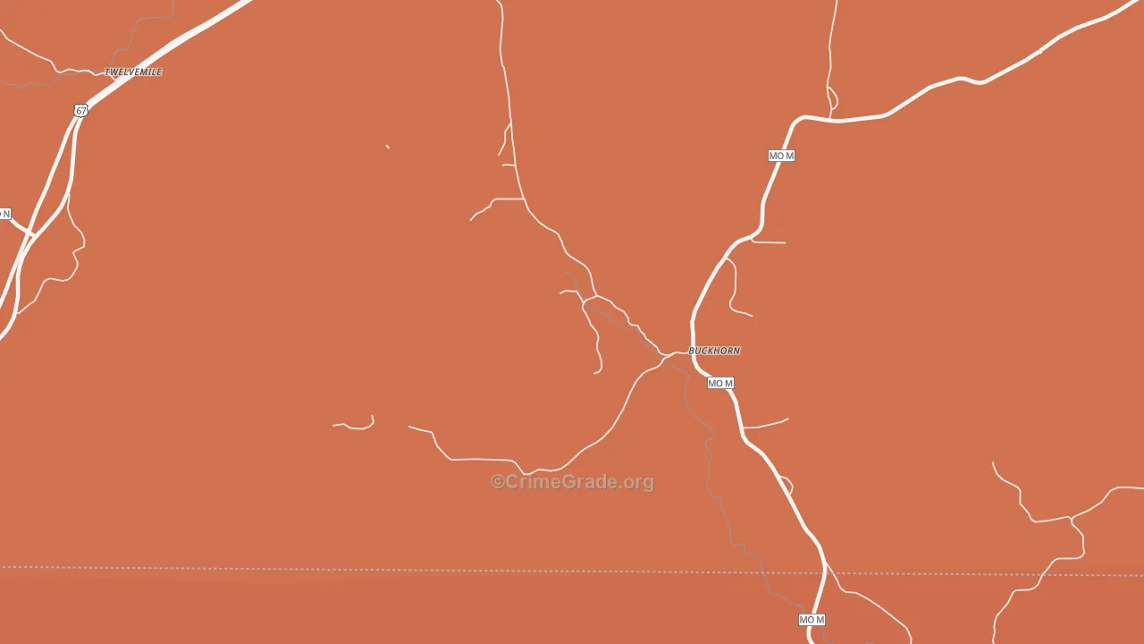 Buckhorn, MO Map of Robbery Rates