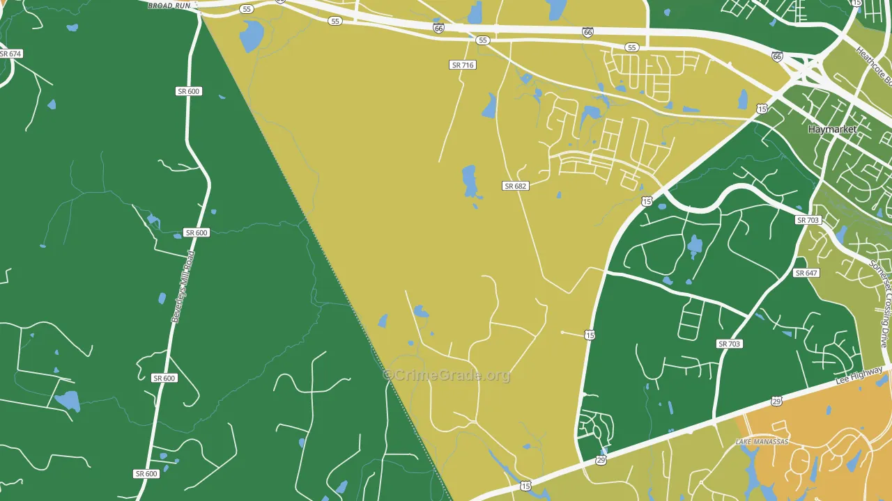 Buckland, VA Map of Robbery Rates