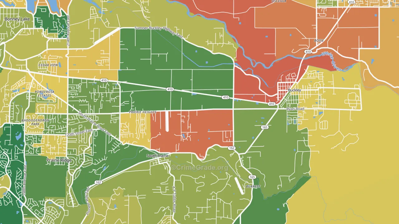 Buckley, WA Map of Robbery Rates