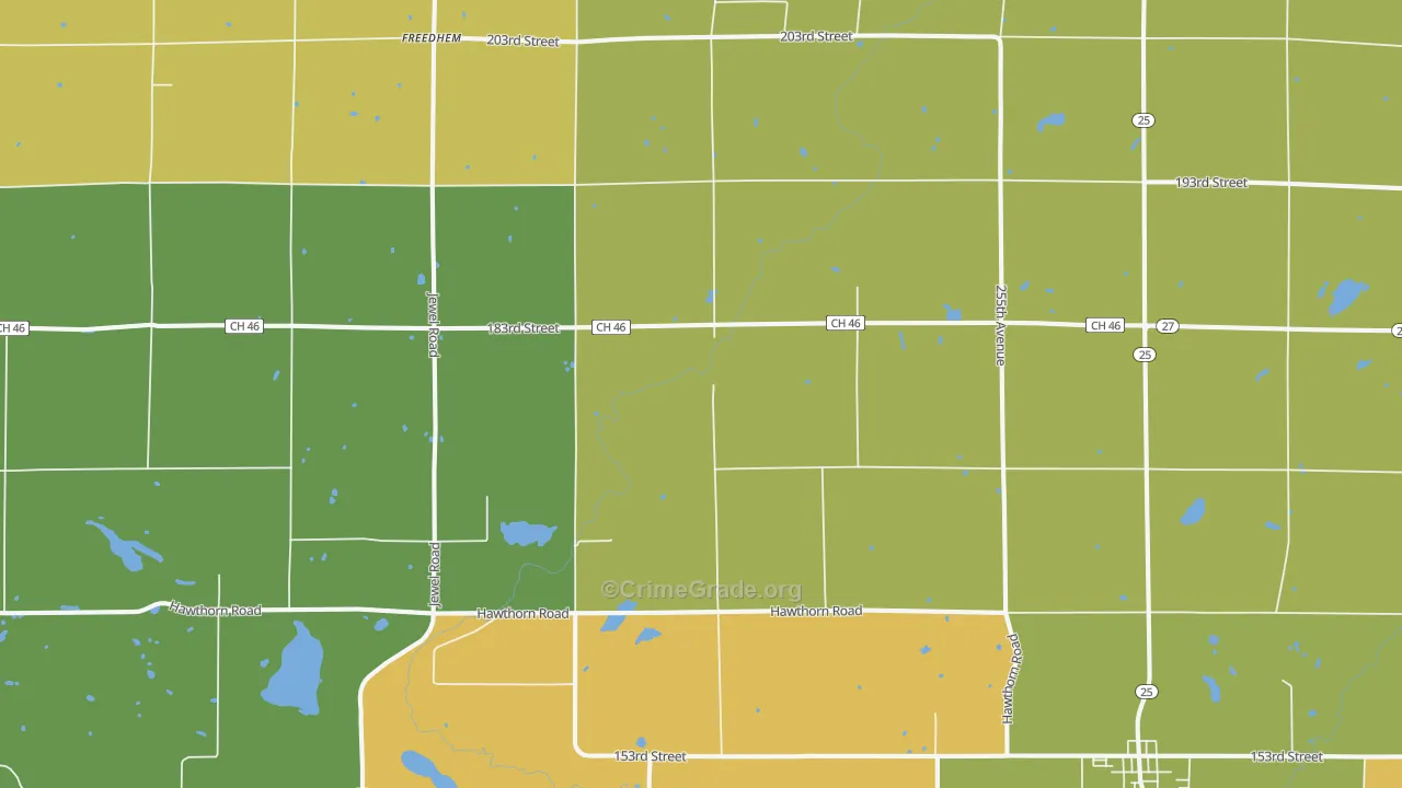 Buckman, MN Map of Robbery Rates