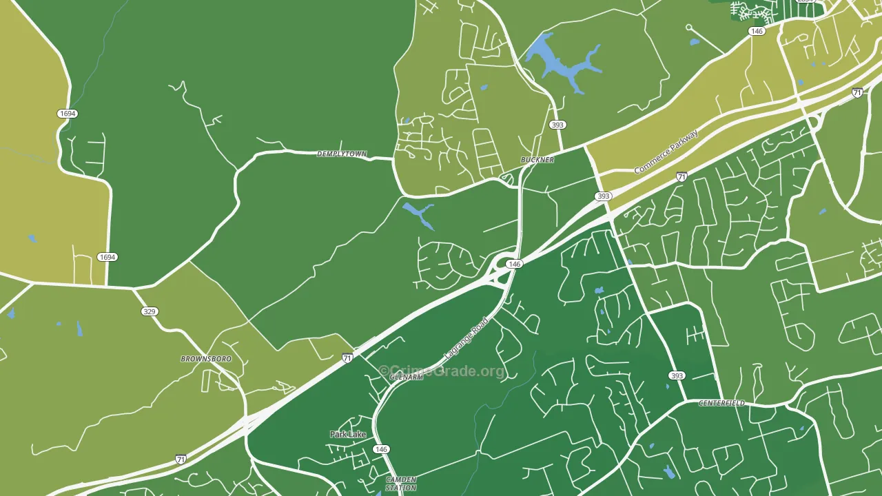 Buckner, KY Map of Robbery Rates