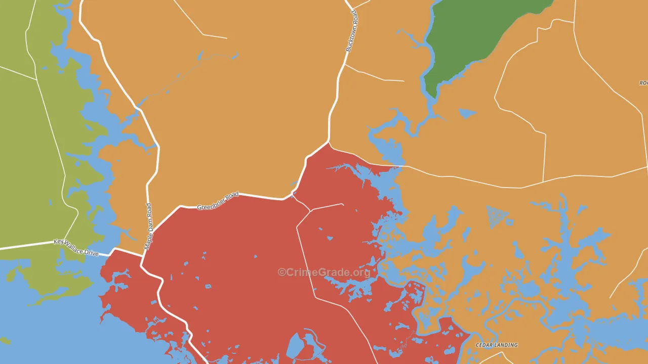 Bucktown, MD Map of Robbery Rates