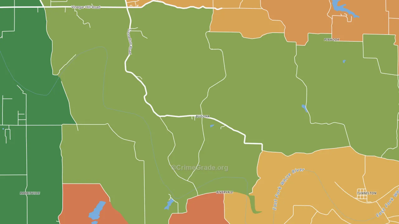 Buddha, IN Map of Robbery Rates