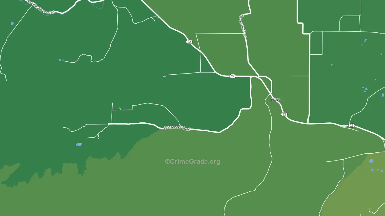Buell, OR Map of Robbery Rates