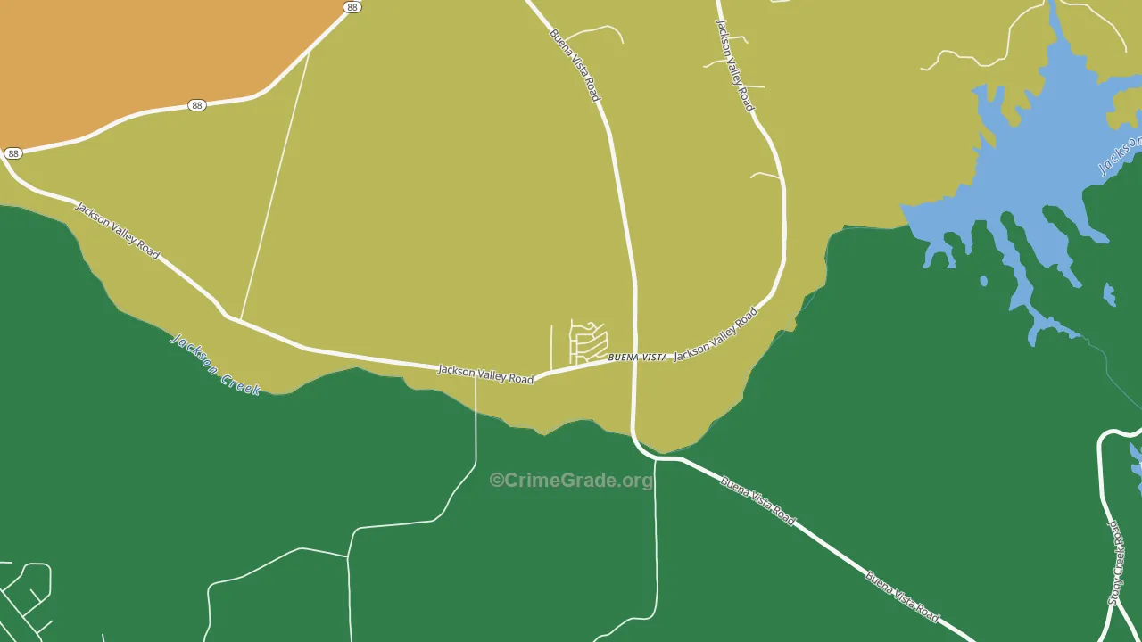 Buena Vista, CA Map of Robbery Rates