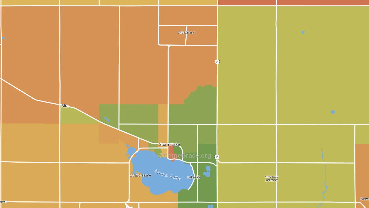 Buena Vista County, IA Map of Robbery Rates