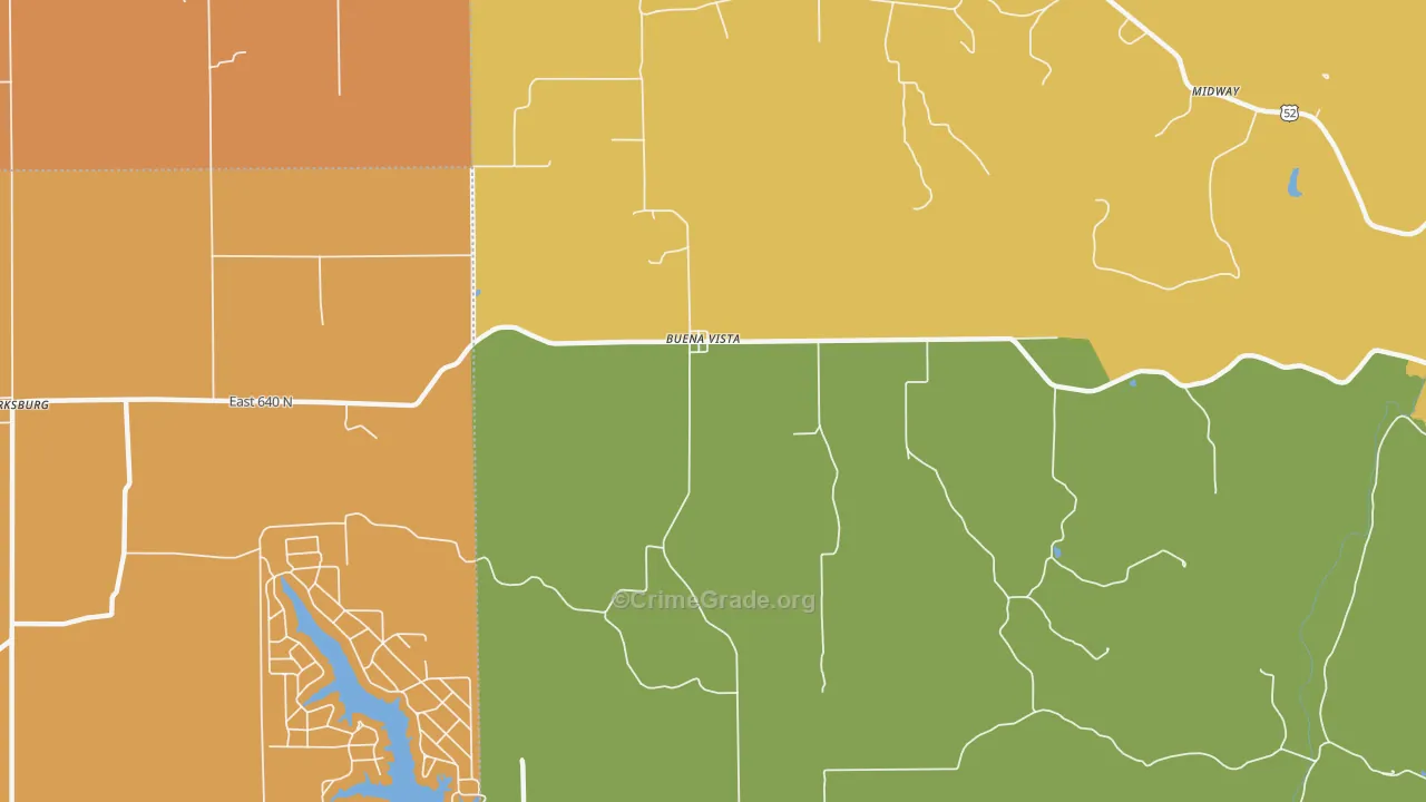 Buena Vista, IN Map of Robbery Rates