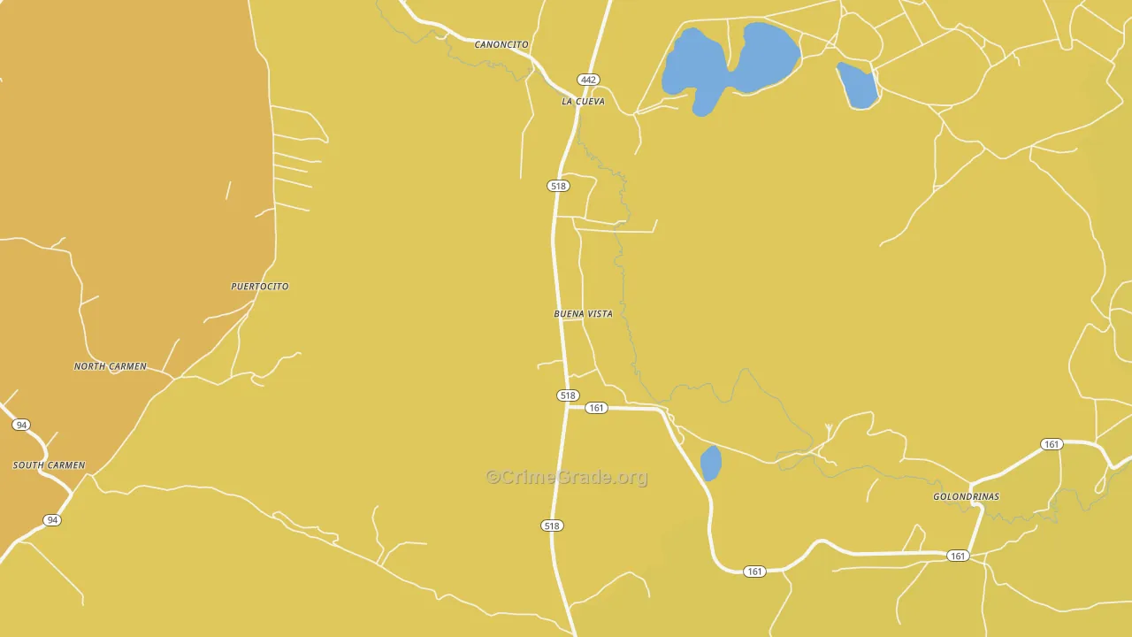 Buena Vista, NM Map of Robbery Rates