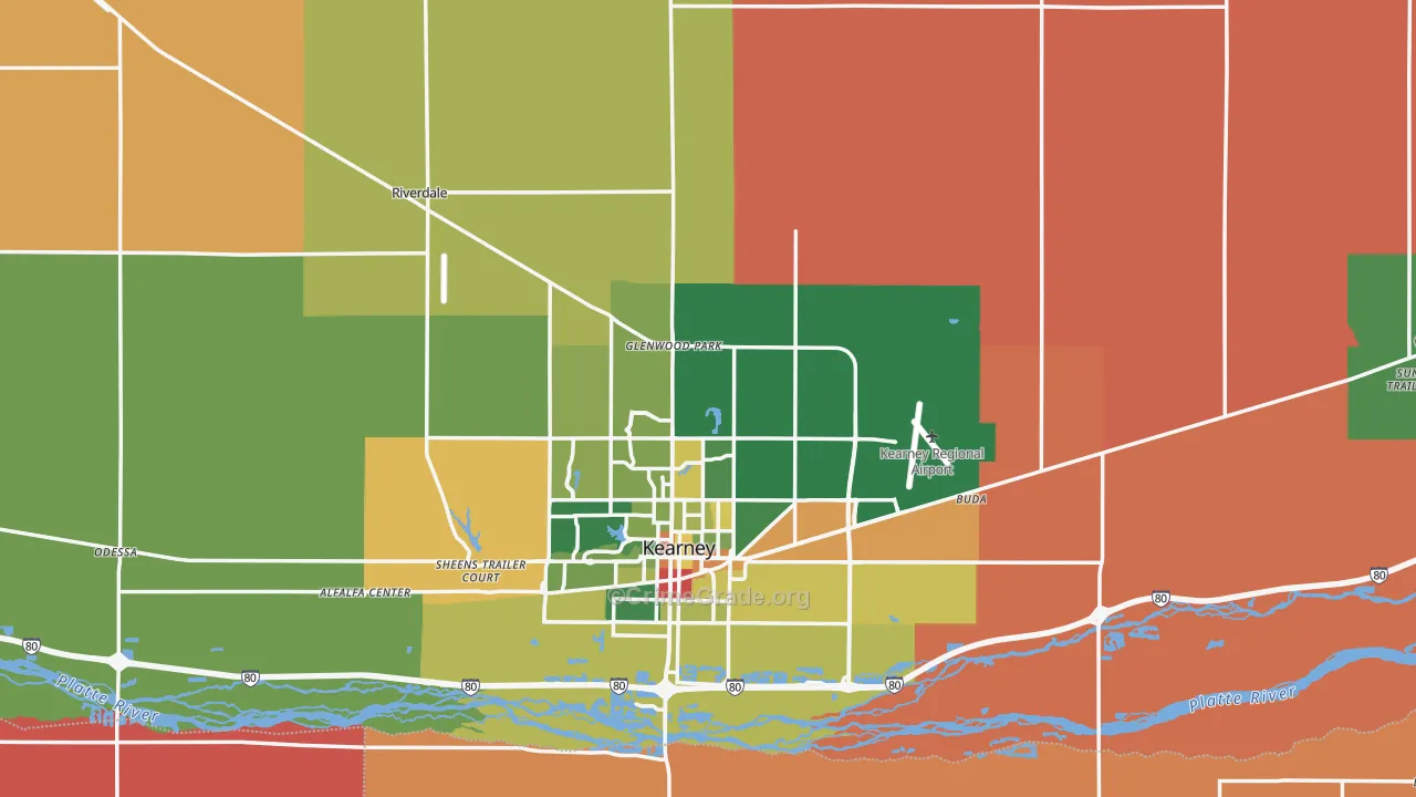 Buffalo County, NE Map of Robbery Rates