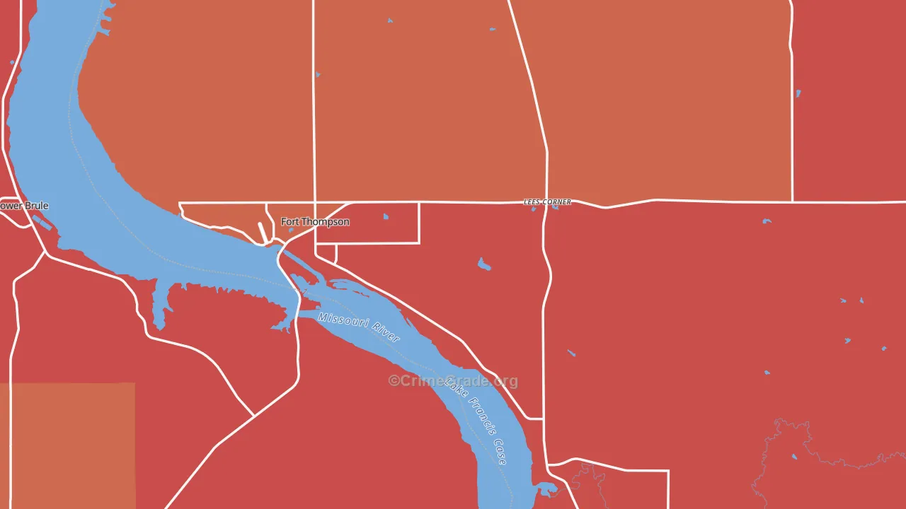 Buffalo County, SD Map of Robbery Rates