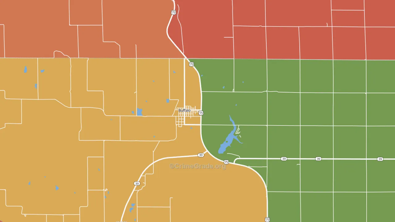 Buffalo, KS Map of Robbery Rates