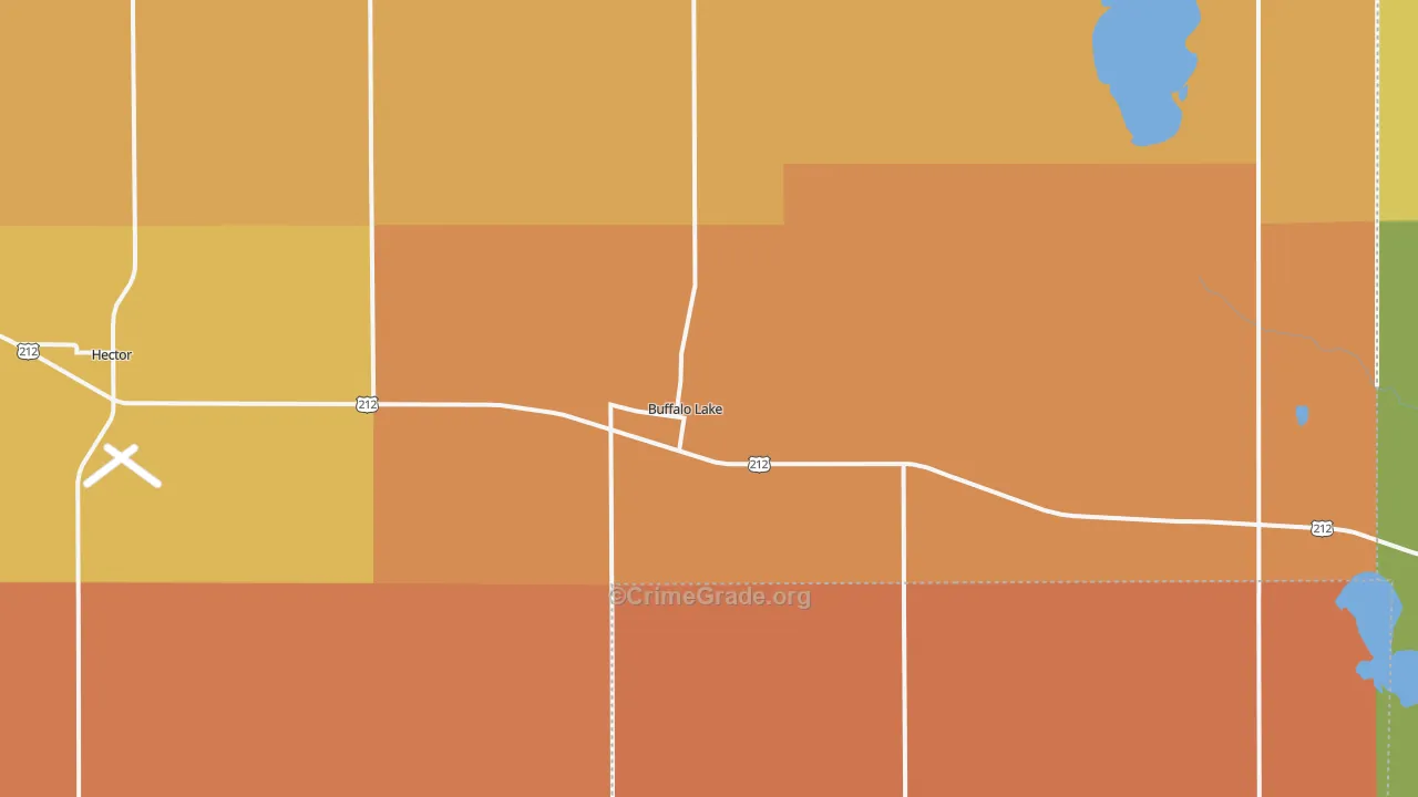 Buffalo Lake, MN Map of Robbery Rates