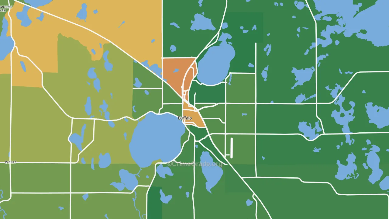 Buffalo, MN Map of Robbery Rates