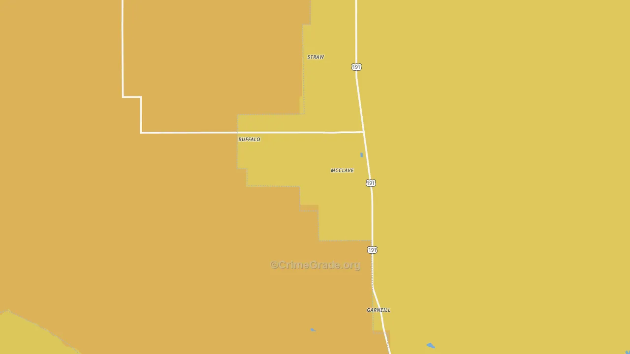 Buffalo, MT Map of Robbery Rates