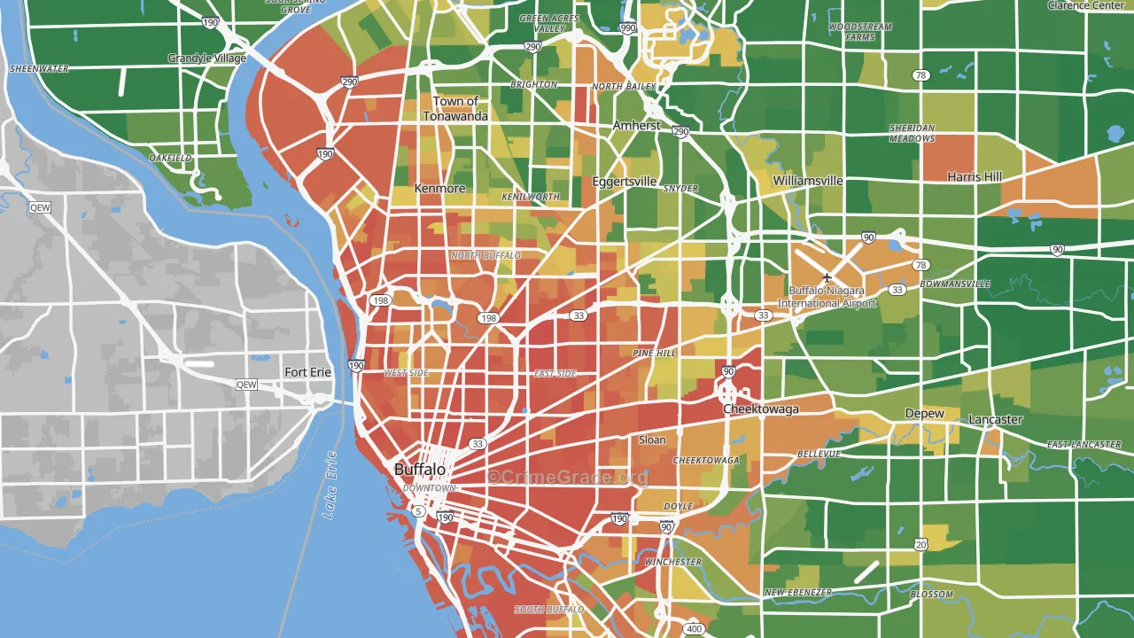 Buffalo, NY Map of Robbery Rates