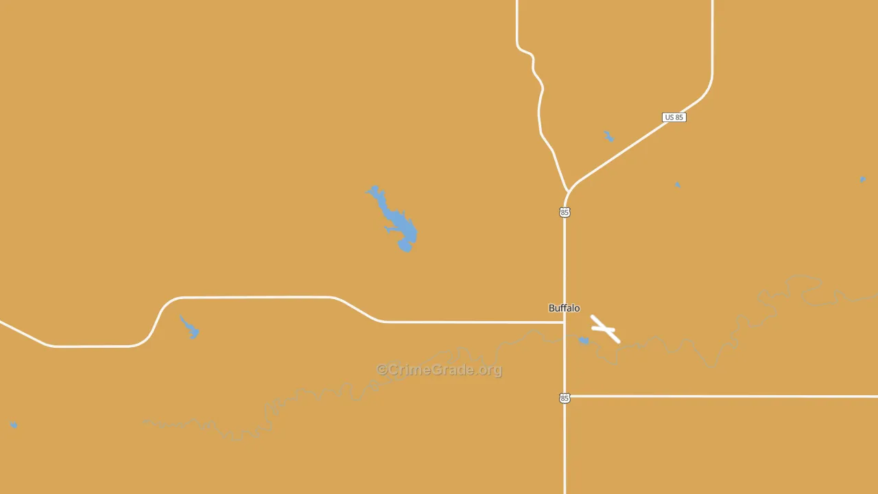 Buffalo, SD Map of Robbery Rates