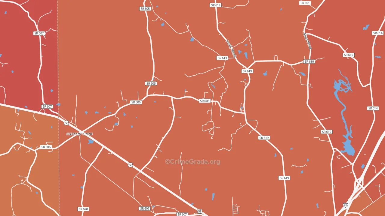 Bufford Crossroads, VA Map of Robbery Rates