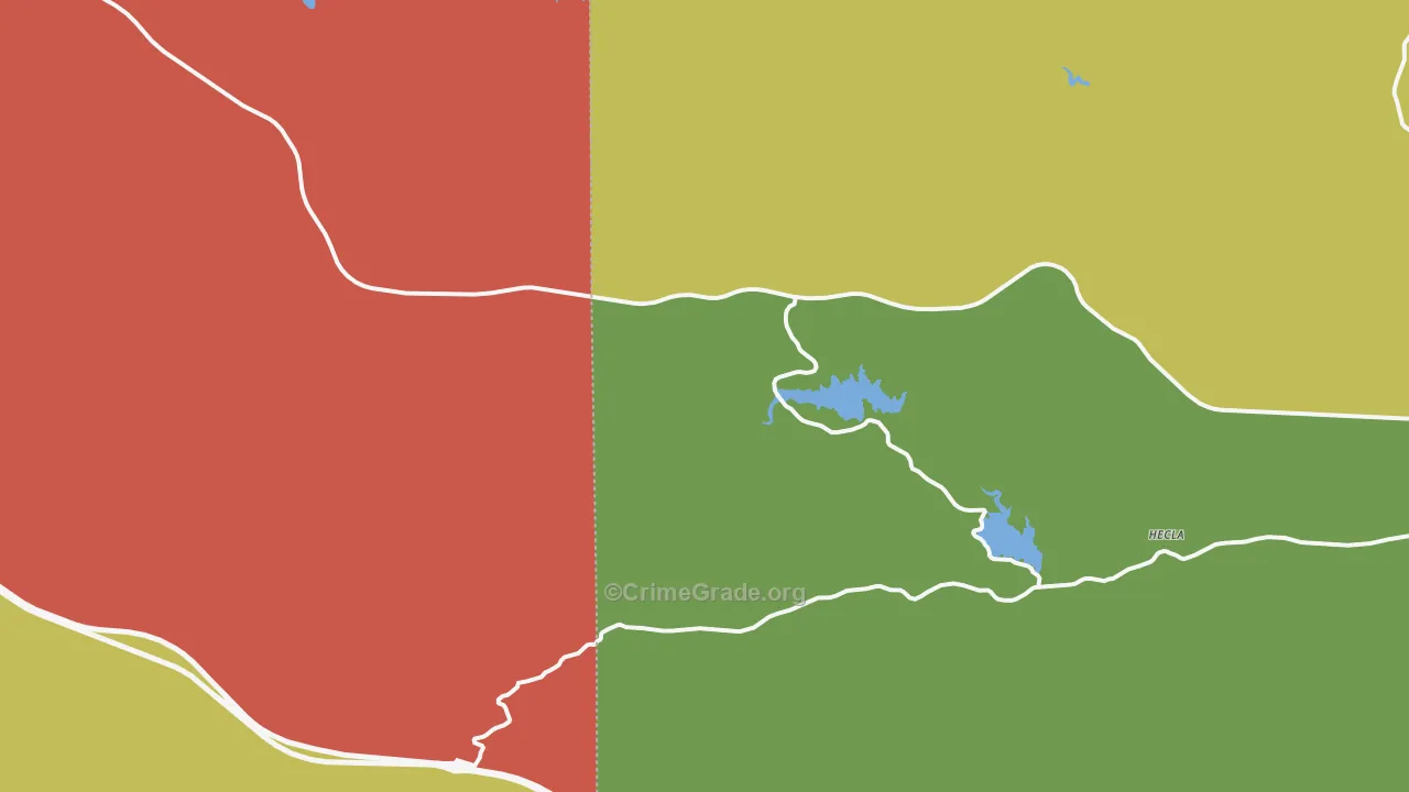 Buford, WY Map of Robbery Rates