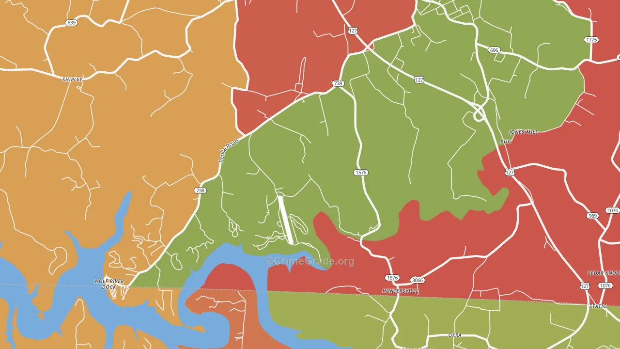 Bug, KY Map of Robbery Rates