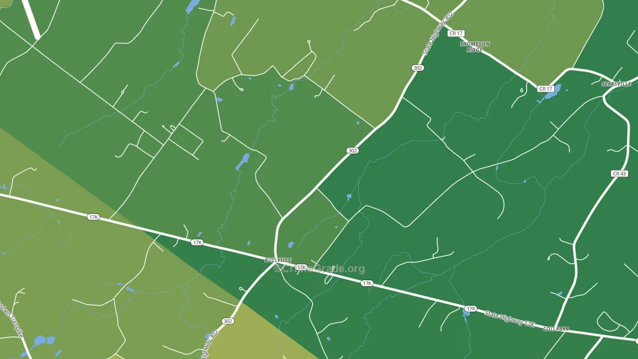 Bullville, NY Map of Robbery Rates