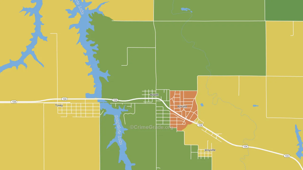 Bulpitt, IL Map of Robbery Rates