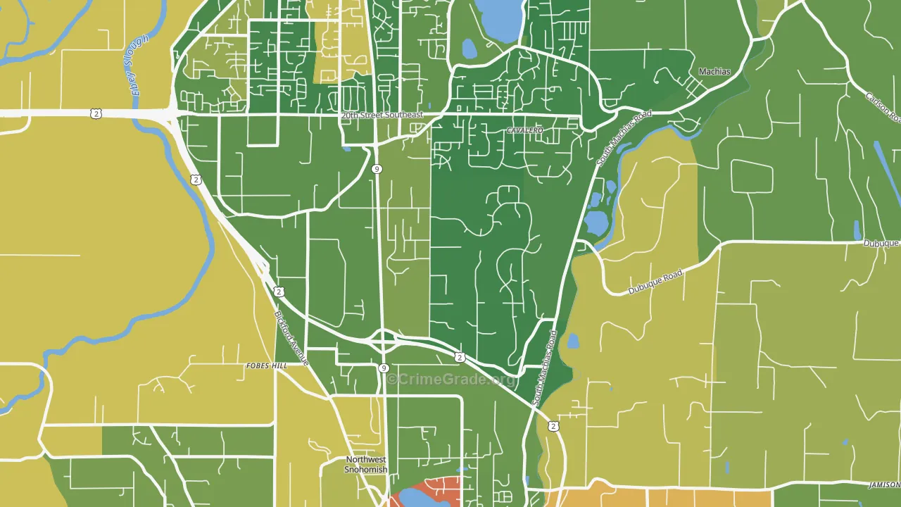 Bunk Foss, WA Map of Robbery Rates