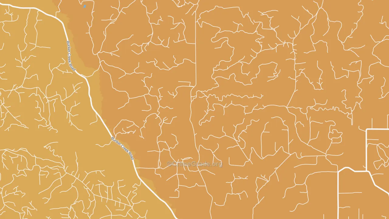 Bunker, WA Map of Robbery Rates