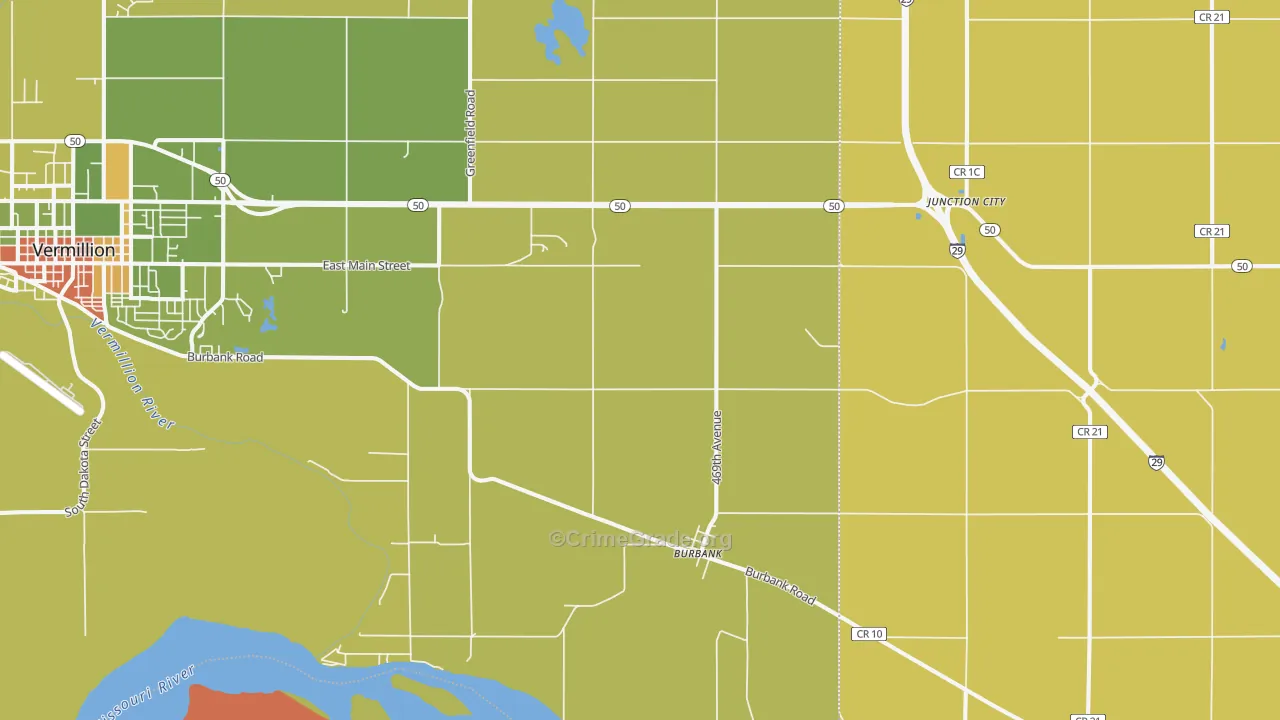 Burbank, SD Map of Robbery Rates