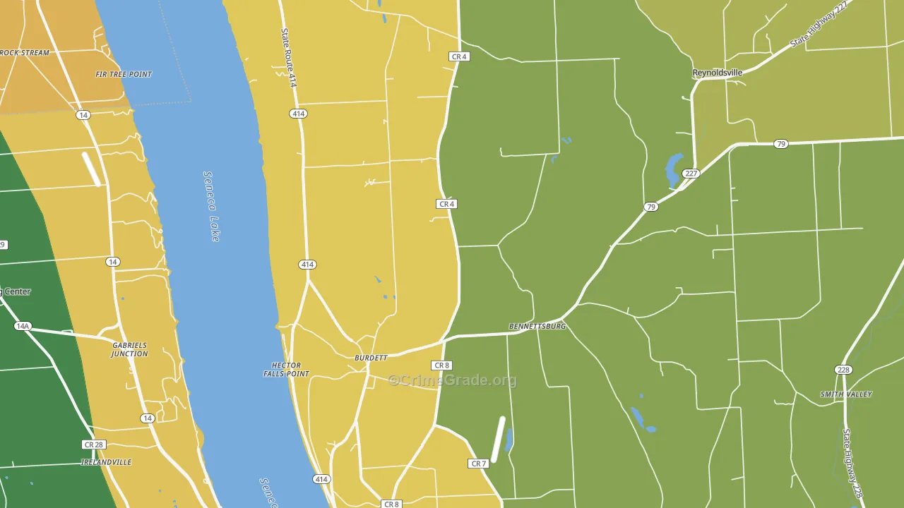 Burdett, NY Map of Robbery Rates