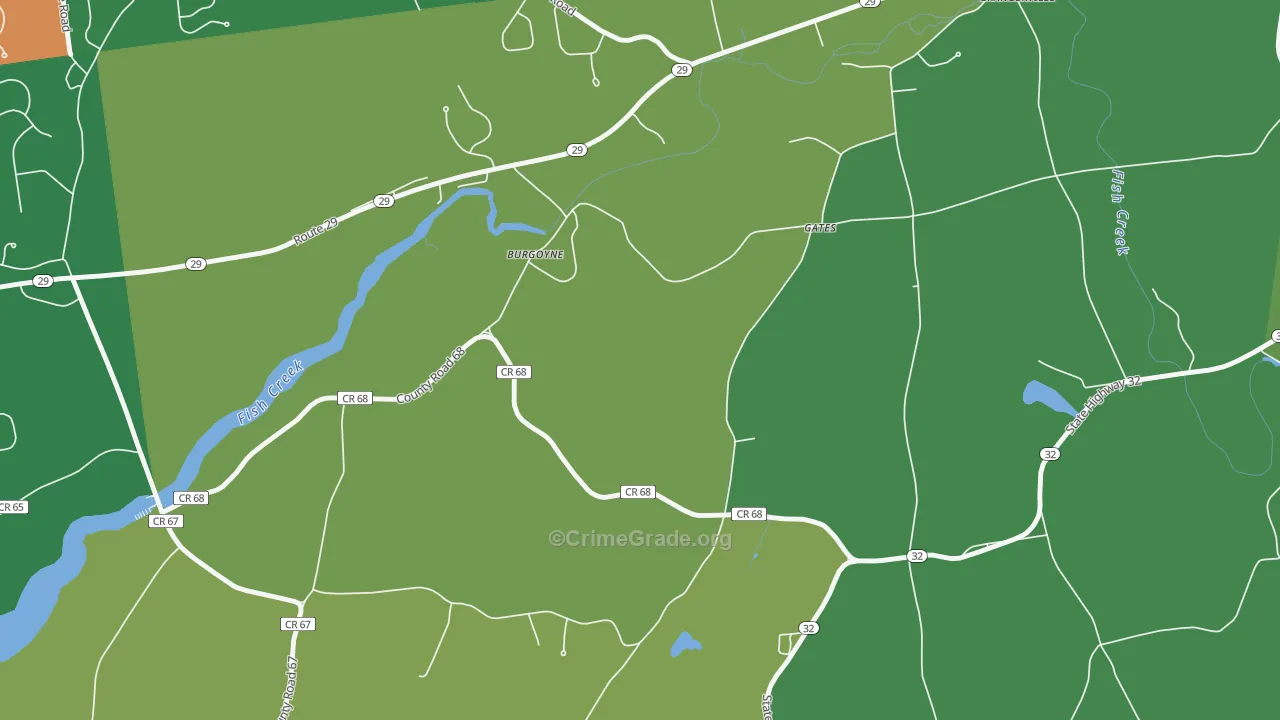 Burgoyne, NY Map of Robbery Rates