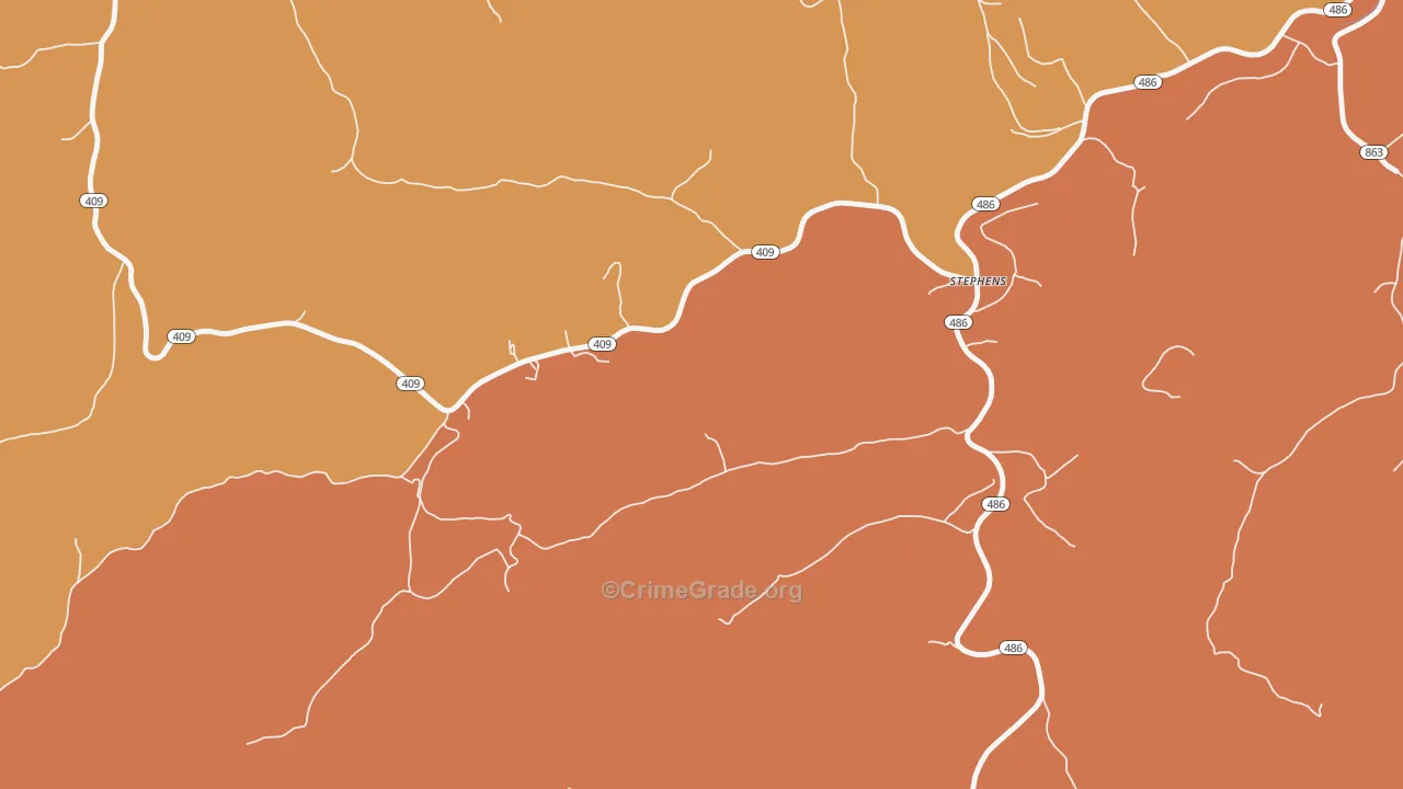 Burke, KY Map of Robbery Rates