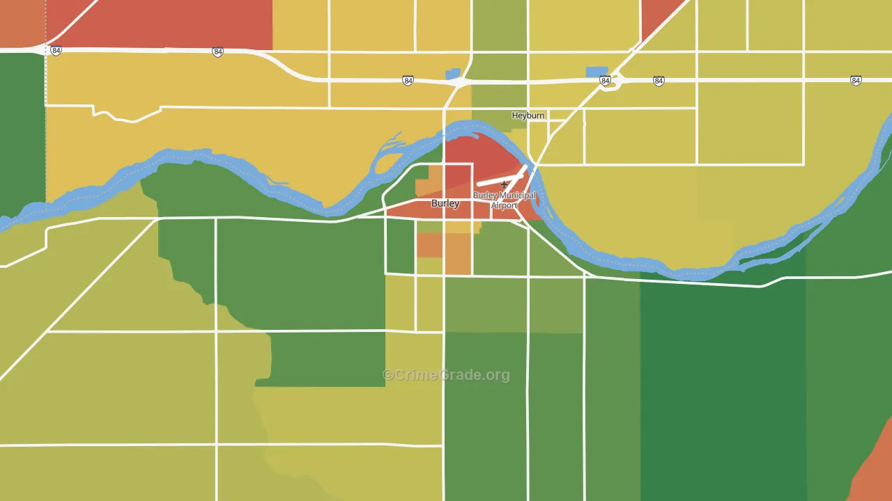 Burley, ID Map of Robbery Rates