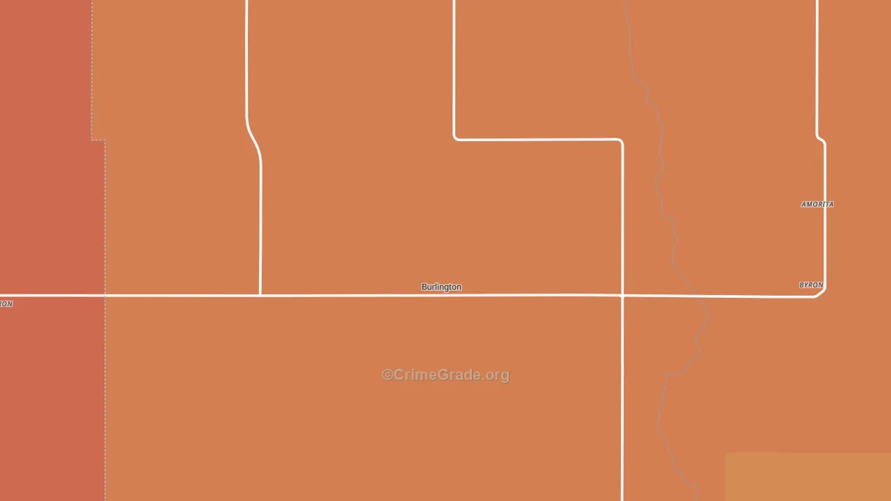 Burlington, OK Map of Robbery Rates