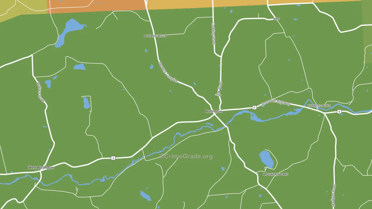 Burlington, PA Map of Robbery Rates