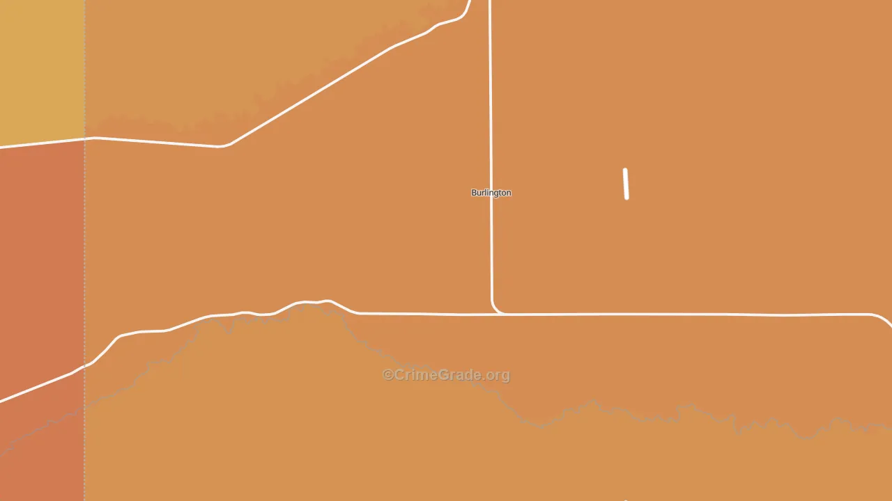 Burlington, WY Map of Robbery Rates