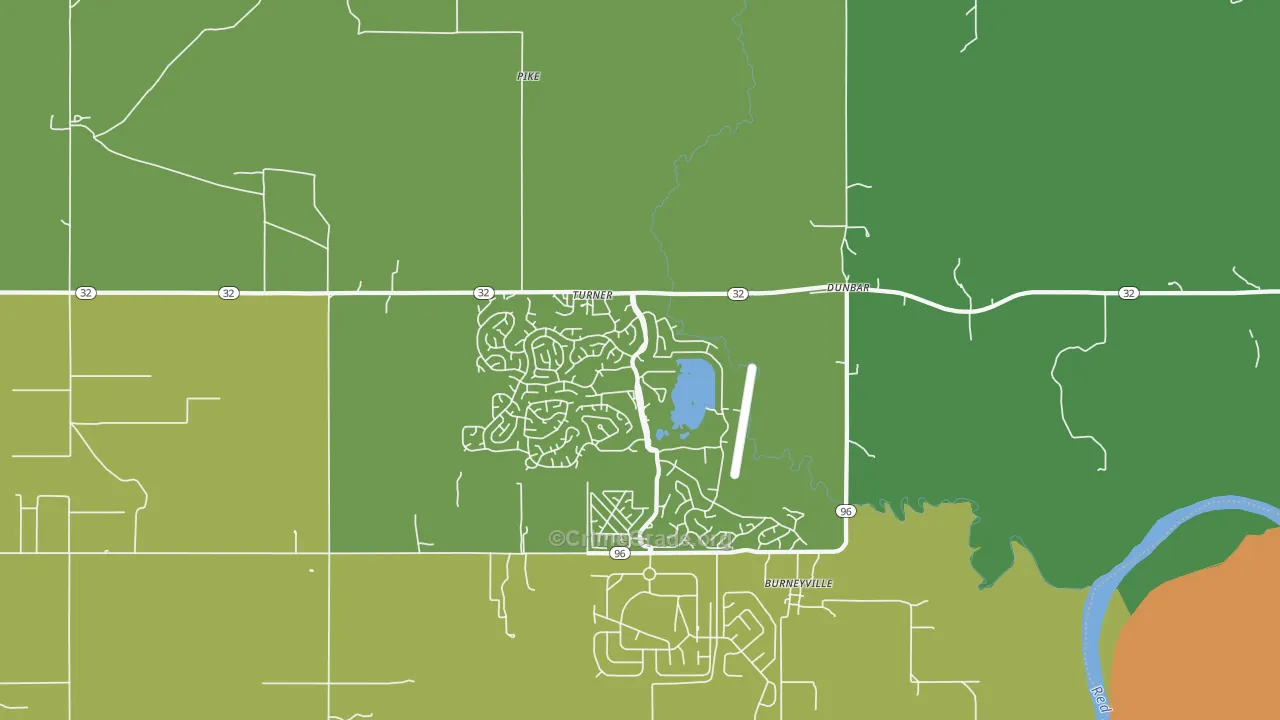 Burneyville, OK Map of Robbery Rates