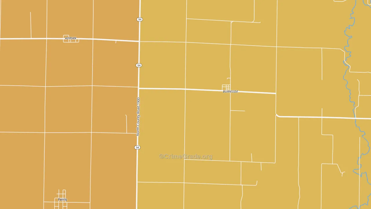 Burnside, IL Map of Robbery Rates