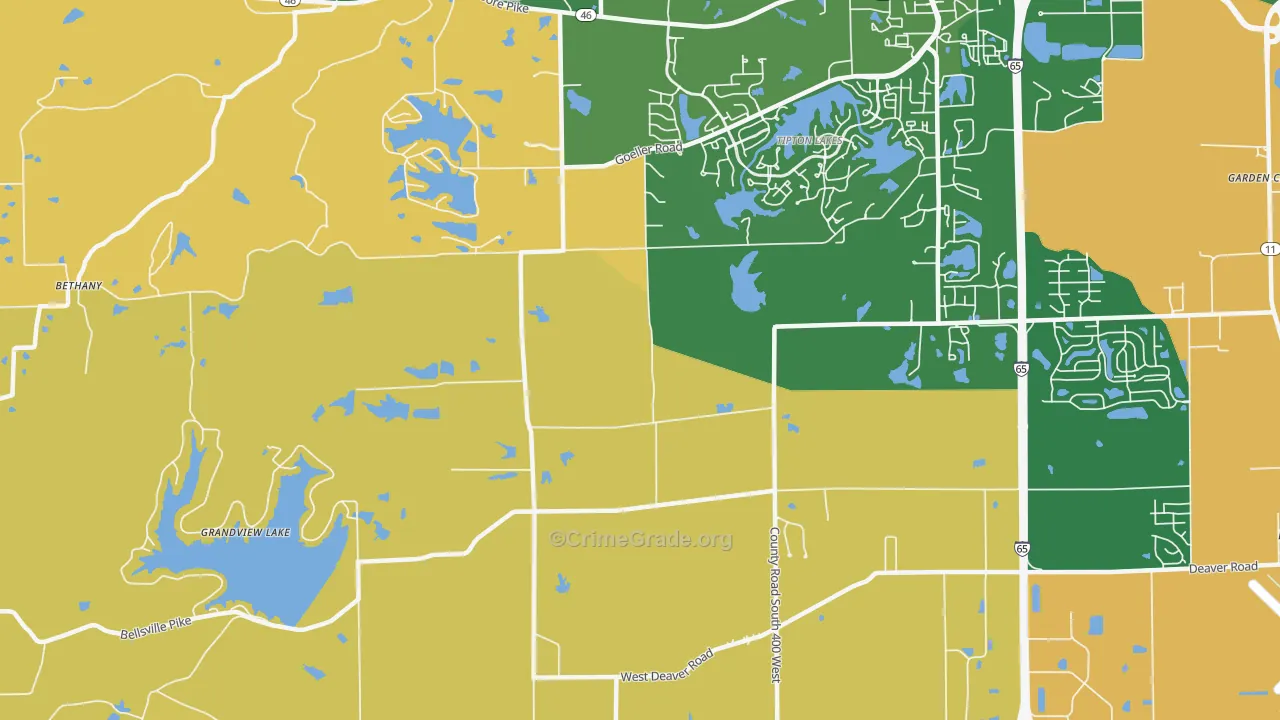 Burnsville, IN Map of Robbery Rates