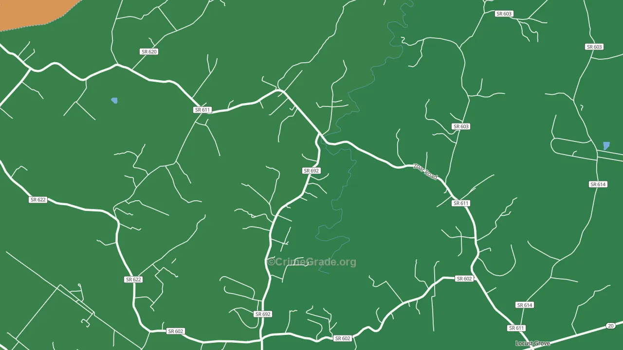 Burr Hill, VA Map of Robbery Rates