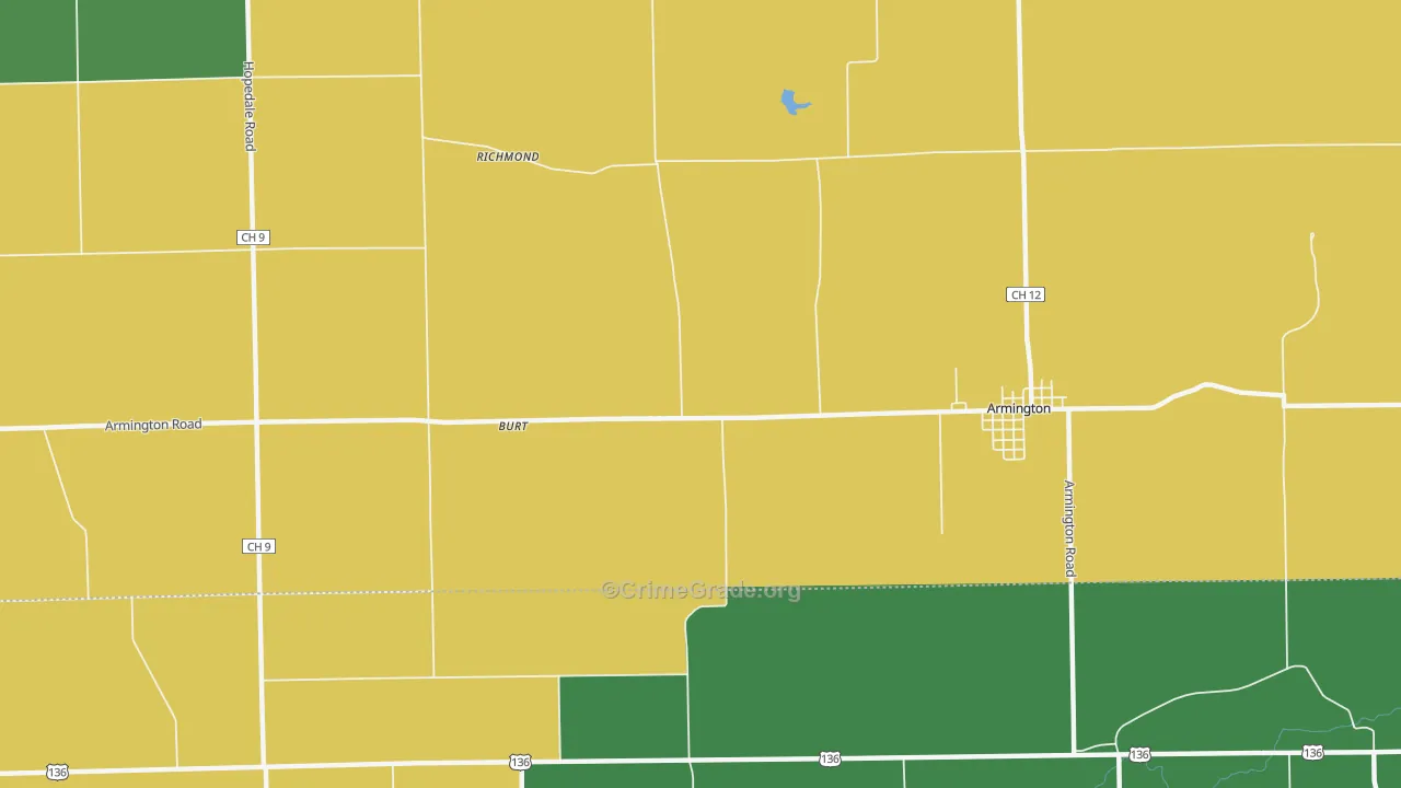 Burt, IL Map of Robbery Rates