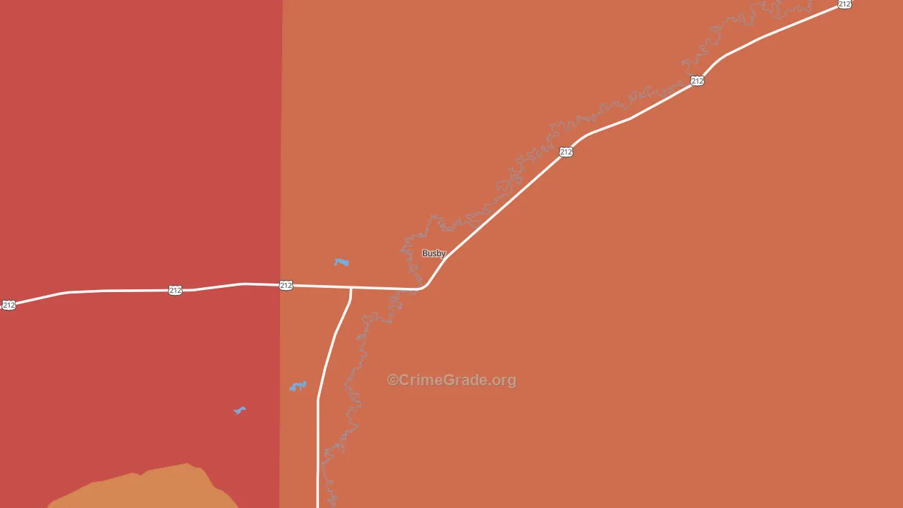 Busby, MT Map of Robbery Rates