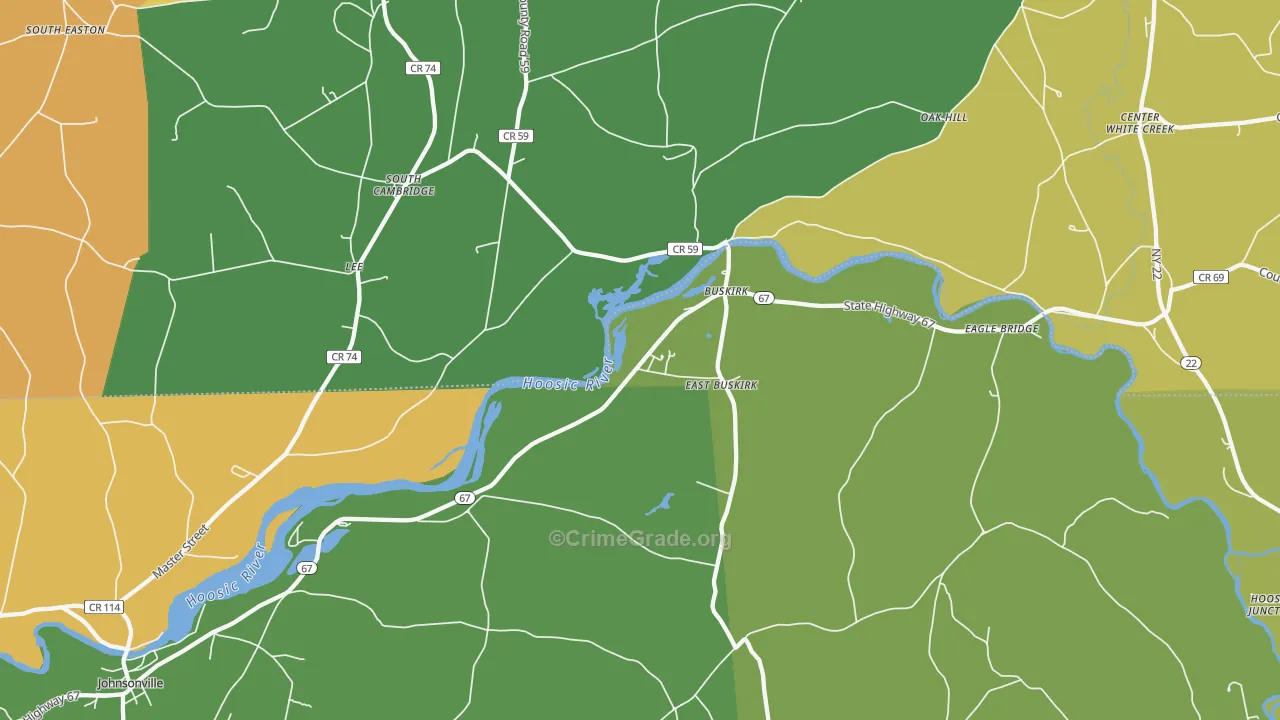 Buskirk, NY Map of Robbery Rates
