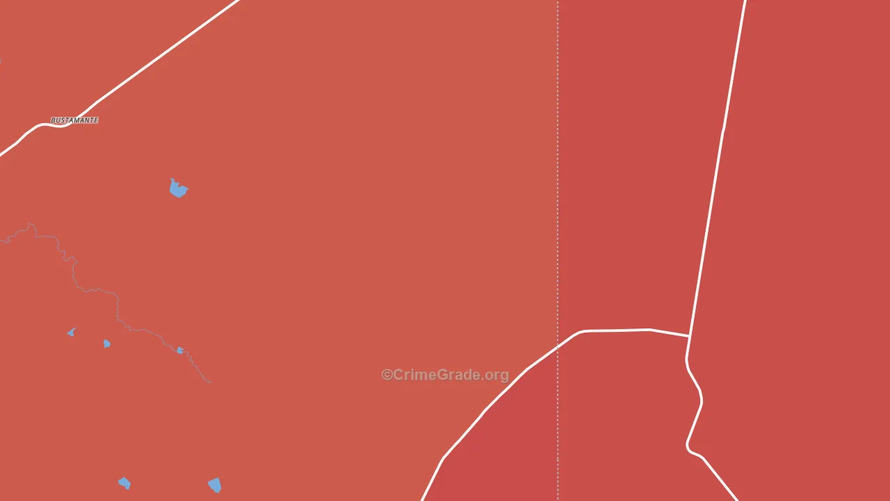Bustamante, TX Map of Robbery Rates
