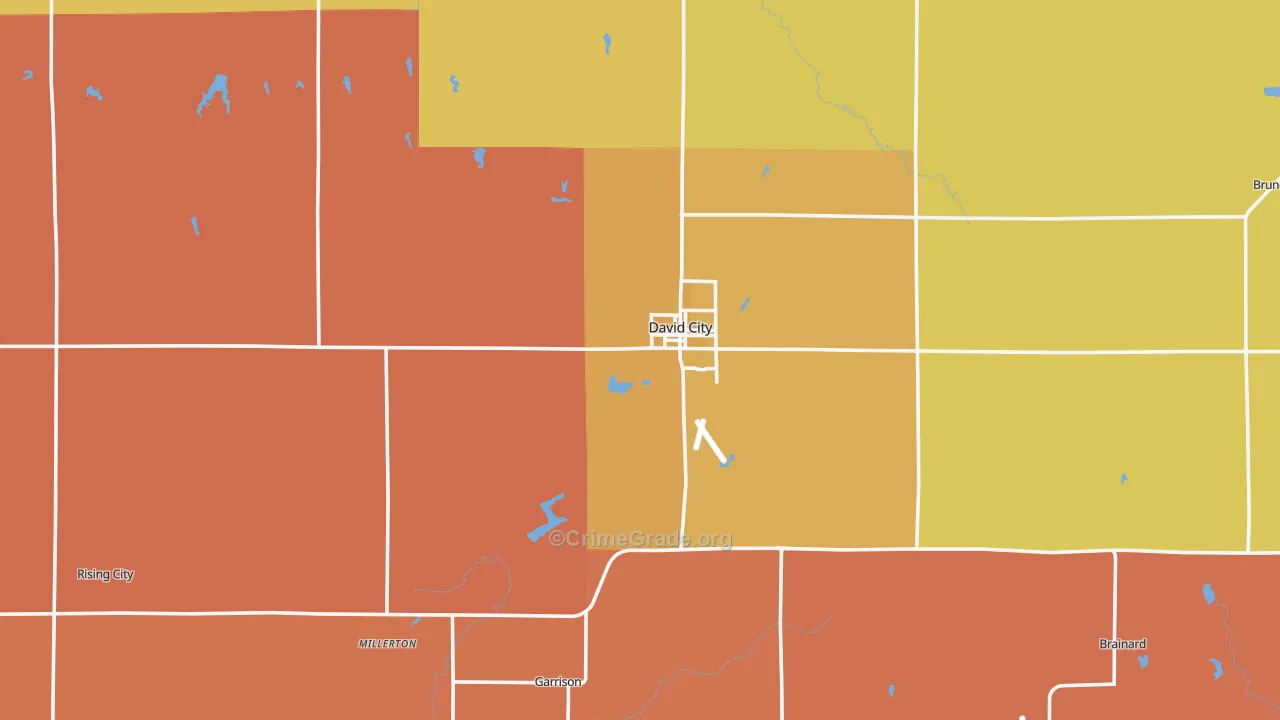 Butler County, NE Map of Robbery Rates
