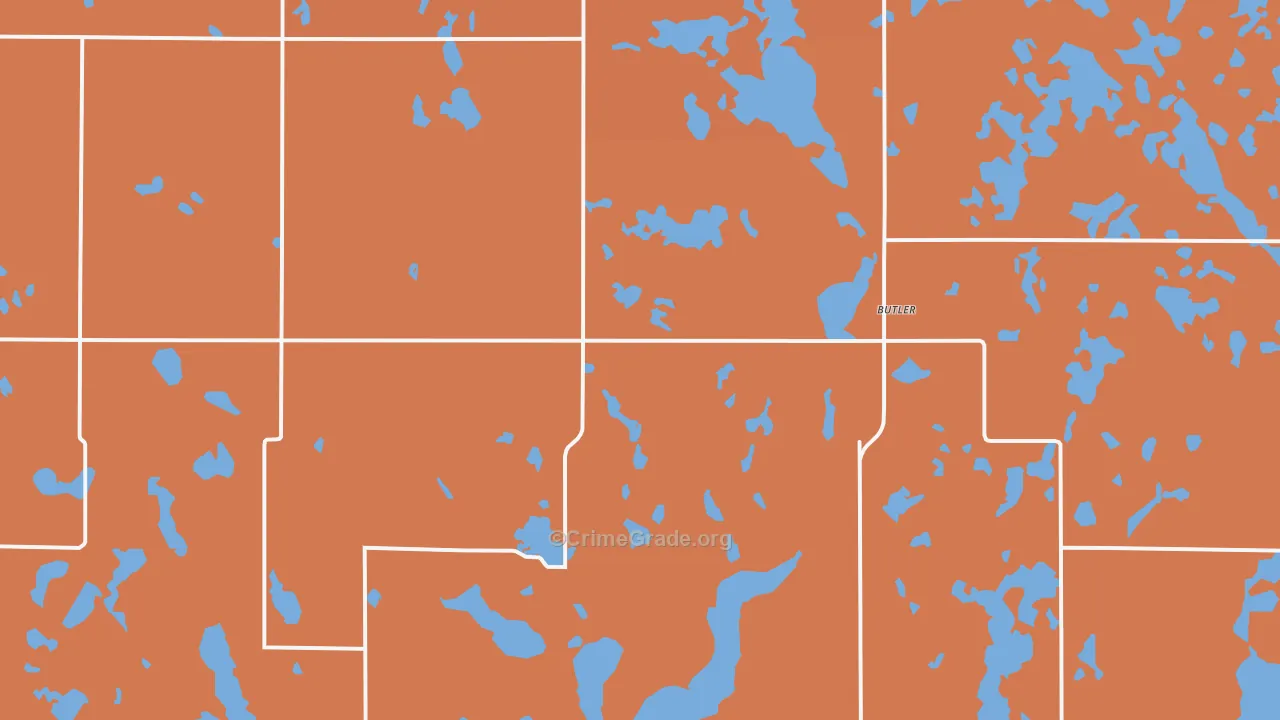 Butler, SD Map of Robbery Rates