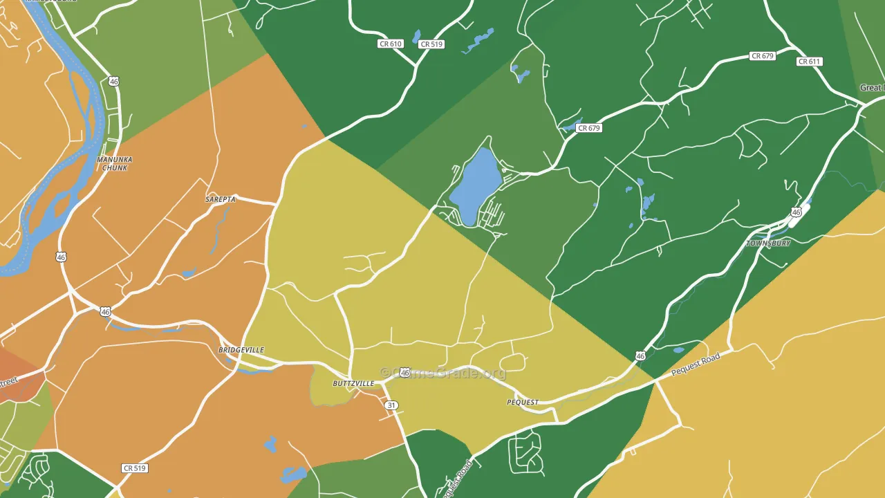 Buttzville, NJ Map of Robbery Rates