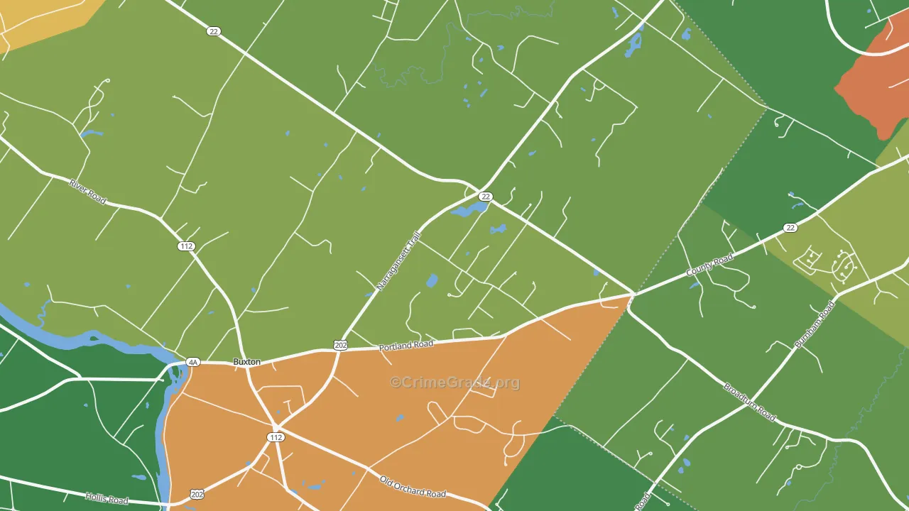 Buxton, ME Map of Robbery Rates
