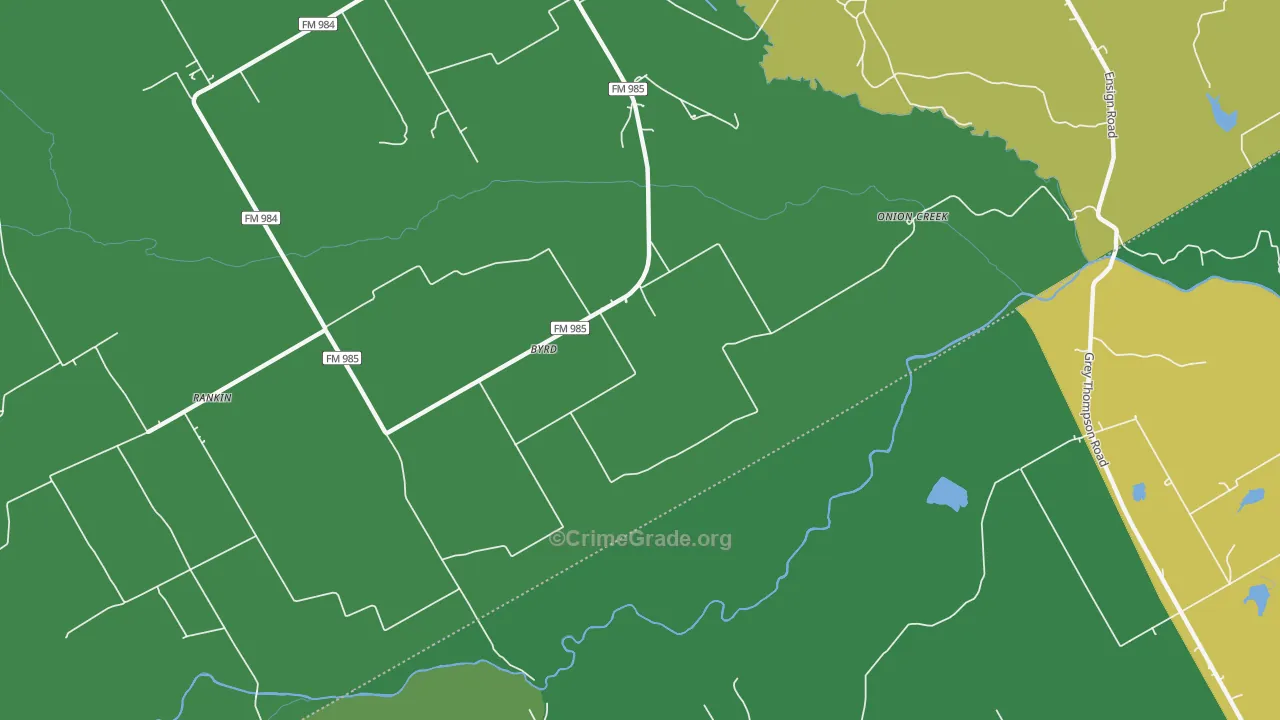Byrd, TX Map of Robbery Rates